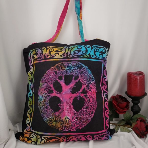 Mandala Tree 100% Cotton Cloth Tote Bag - Picture 3 of 3